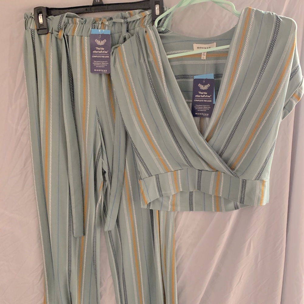 Crop top and pant two piece